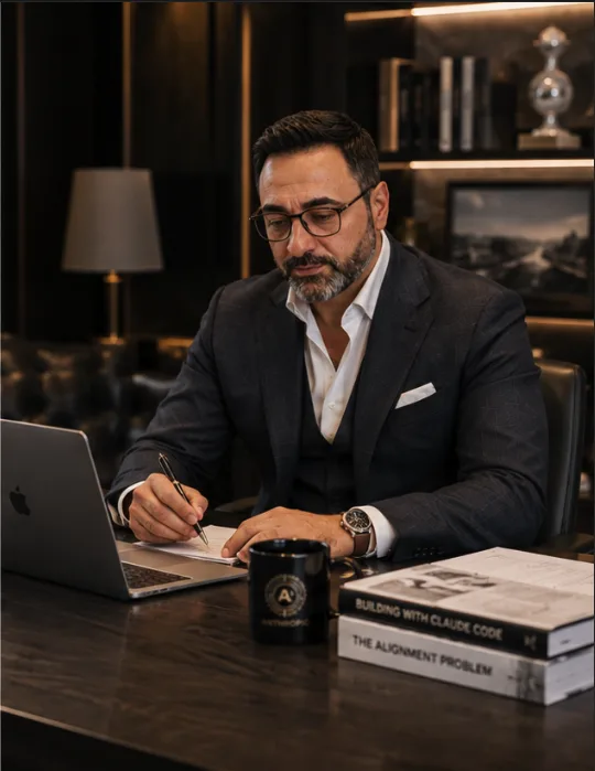 Damien Aubail à son bureau, dossier client en cours