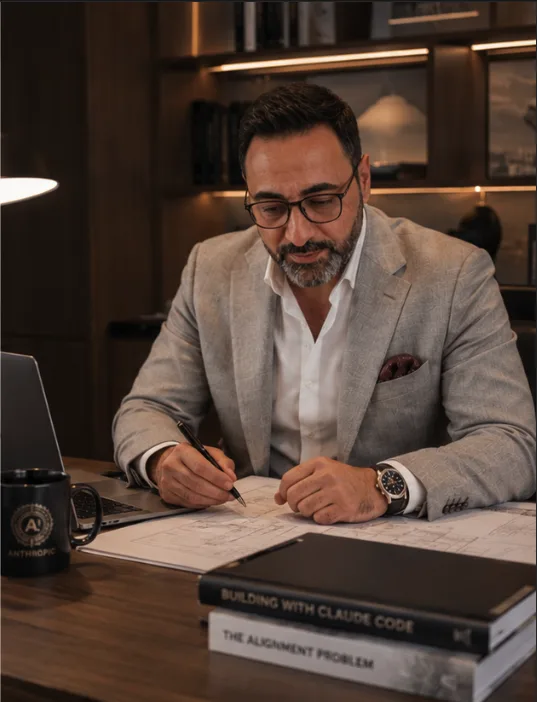 Damien Aubail concentré sur un dossier client